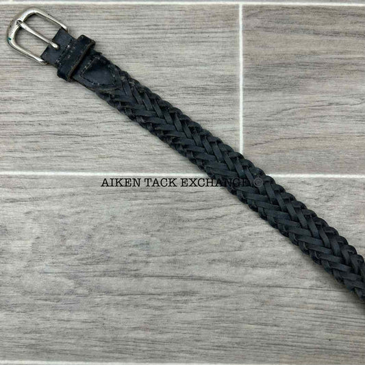 Braided Leather Belt, Size Medium