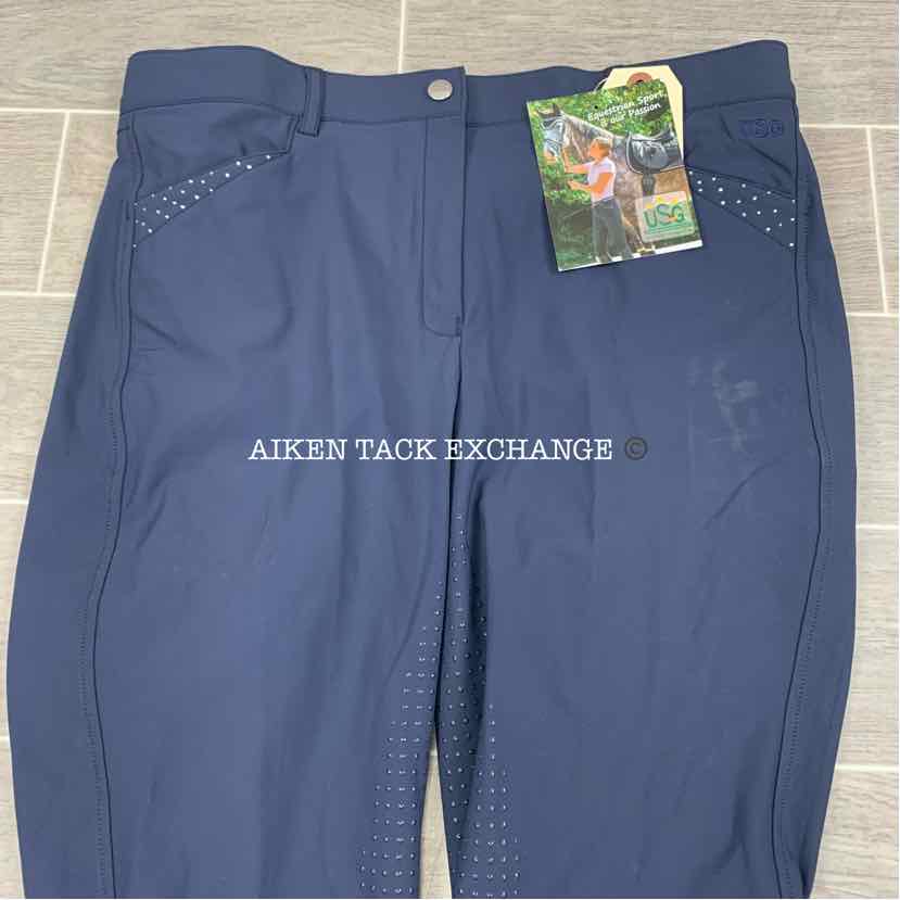 KL Select USG "Lizzy" Silicone Full Seat Breeches, Size 32