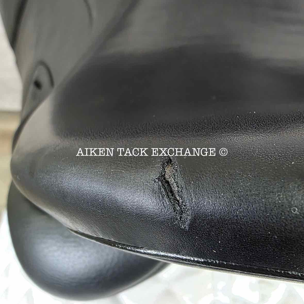 Gullikson Jerger-Genser Dressage Saddle, 17.5" Seat, Extra Short Flap, Wide Tree, Wool Flocked Panels