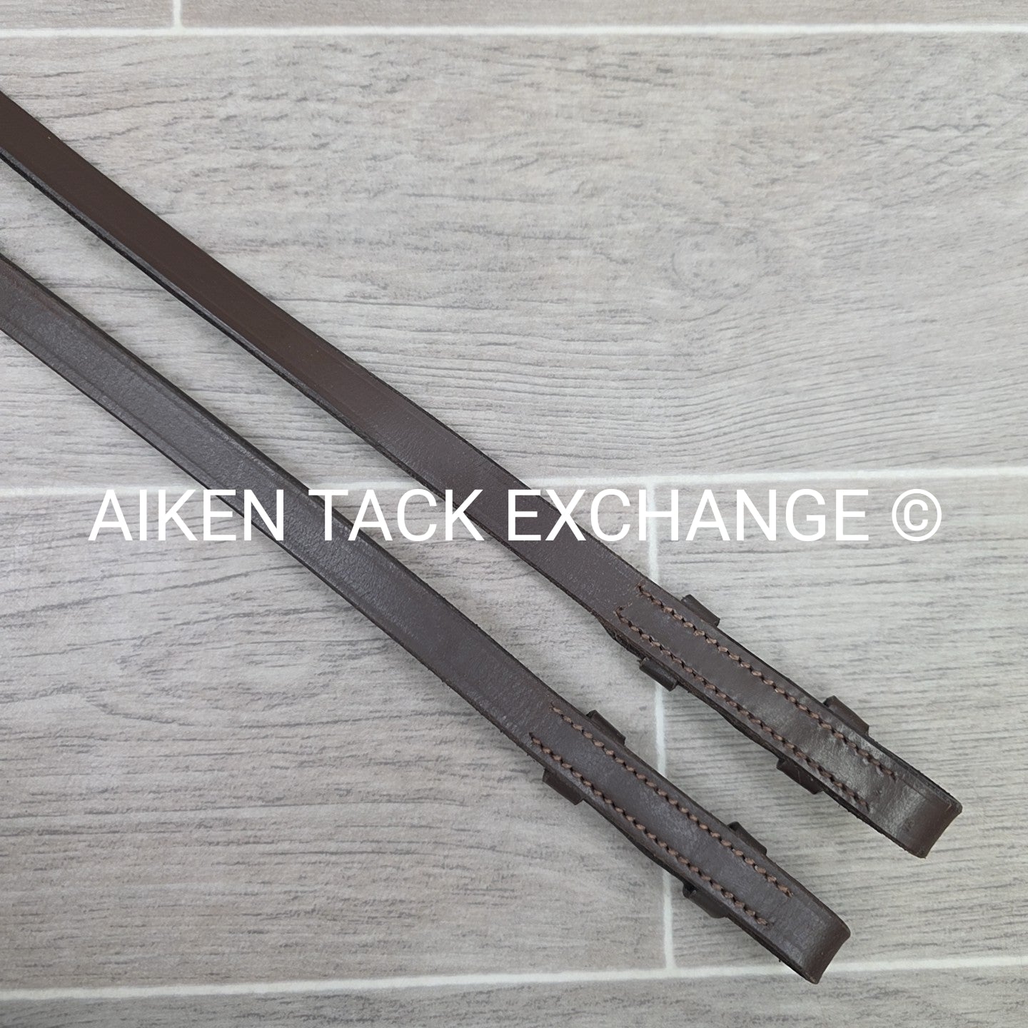Plain Flat Leather Reins, Brown, 55"