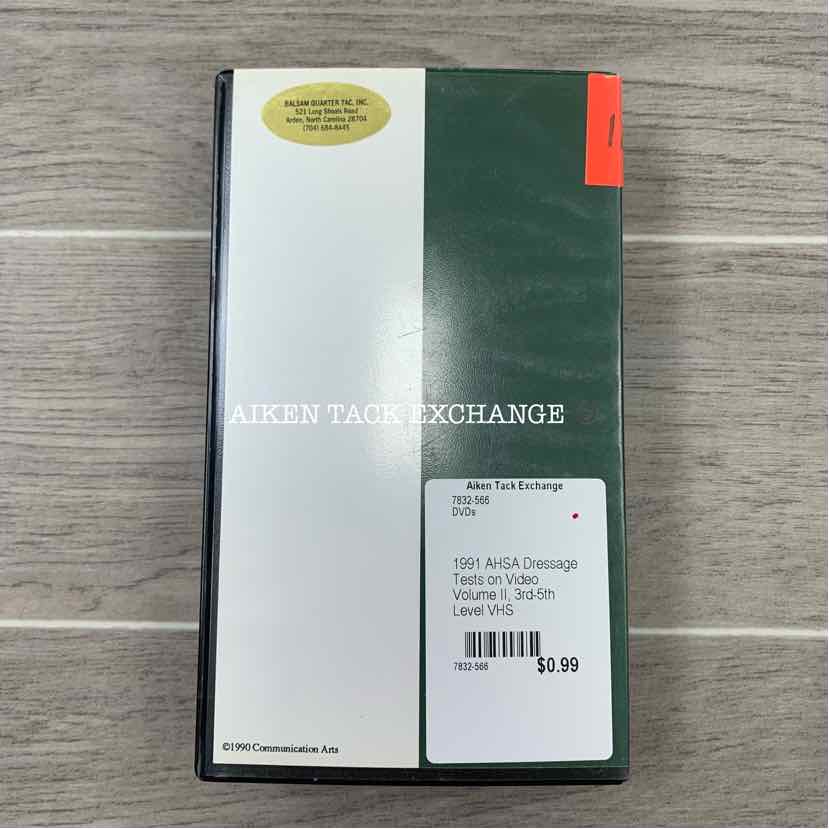 1991 AHSA Dressage Tests on Video Volume II, 3rd-5th Level VHS