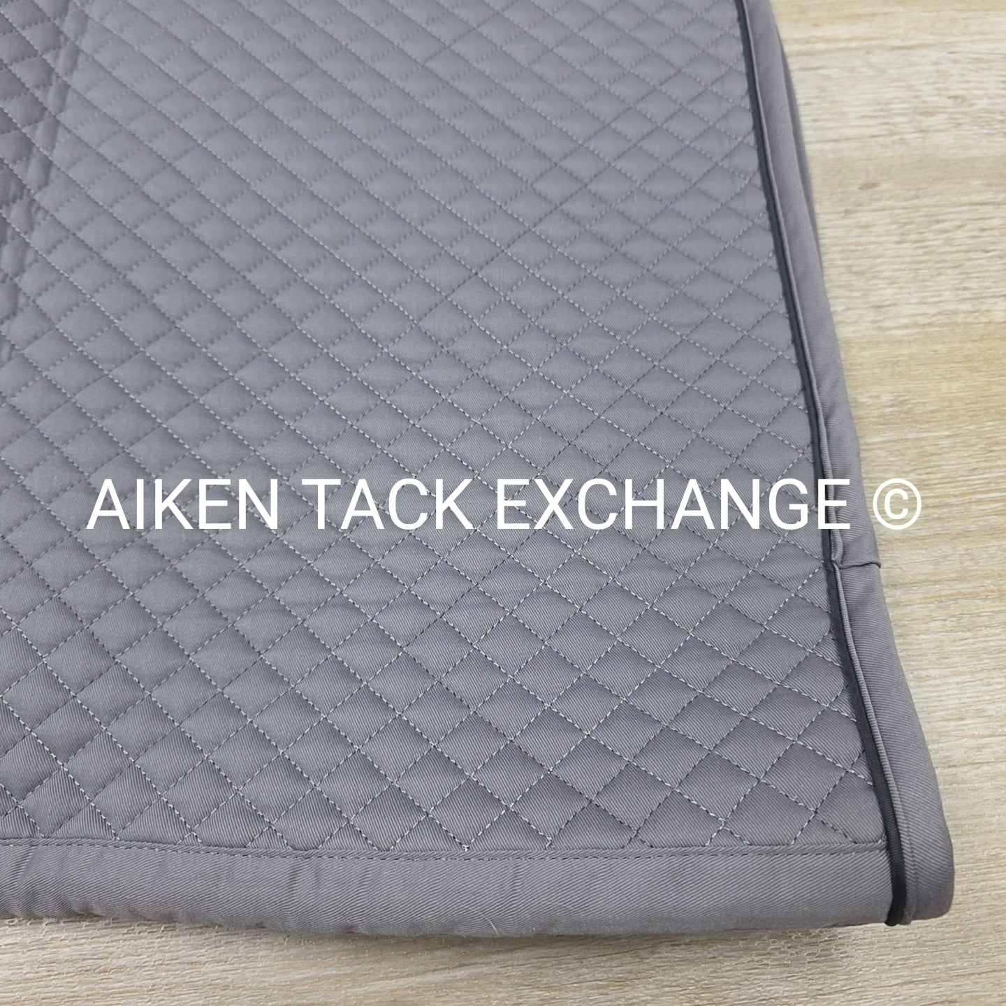 Dover Saddlery Dressage Saddle Pad, Grey with Black Piping