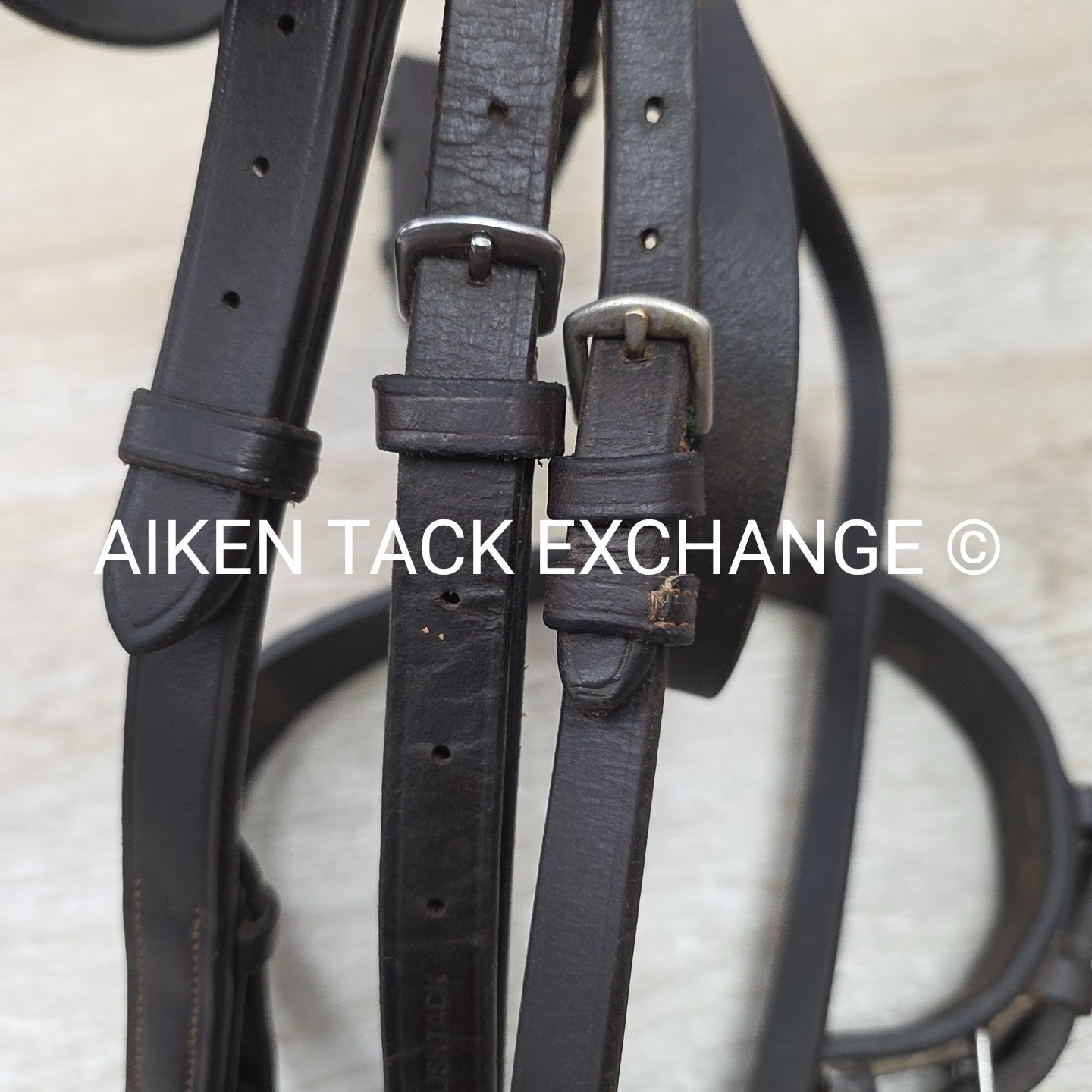 Bobby's English Tack Heavy Duty Flat Hunt Bridle with Laced Reins, Brown, Size F