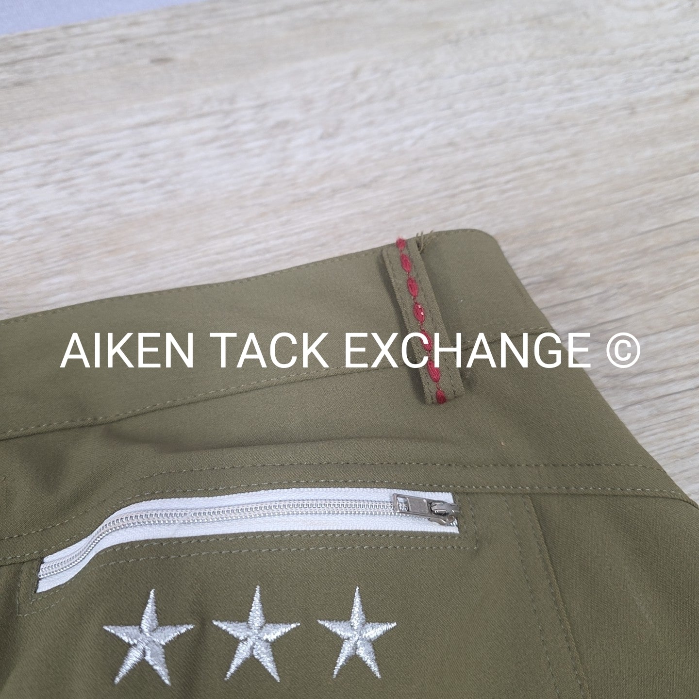 Equine Couture Stars & Stripes Silicone Grip Knee Patch Breeches, Size 34