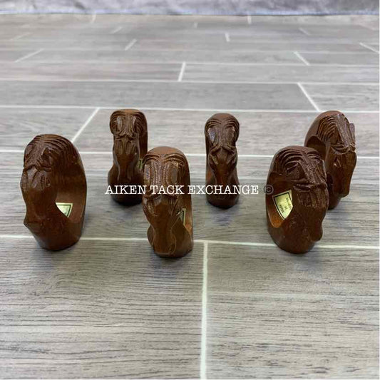 Carved Wooden Horse Napkin Rings, Set of 6, Made in the Philippines
