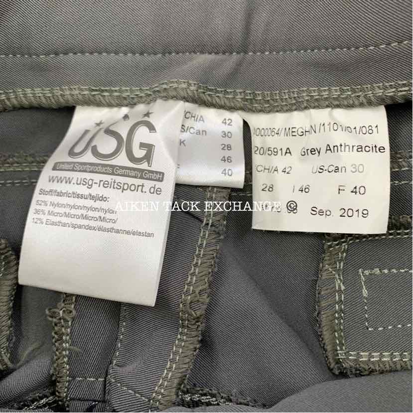KL Select USG "Meghan" Silicone Full Seat Breeches, Size 30 R