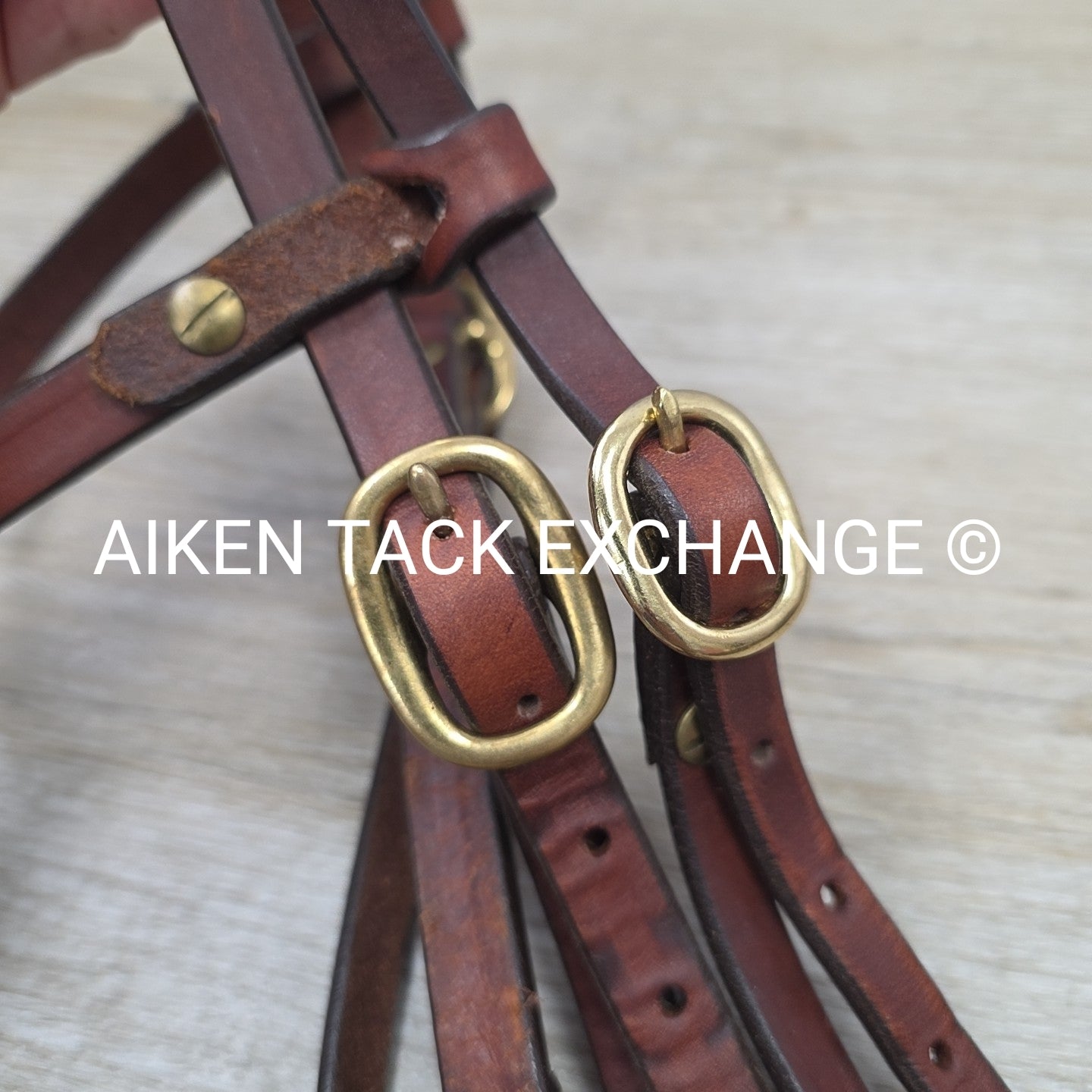 Circle Y Browband Headstall with Matching Reins, Brown, Size Full