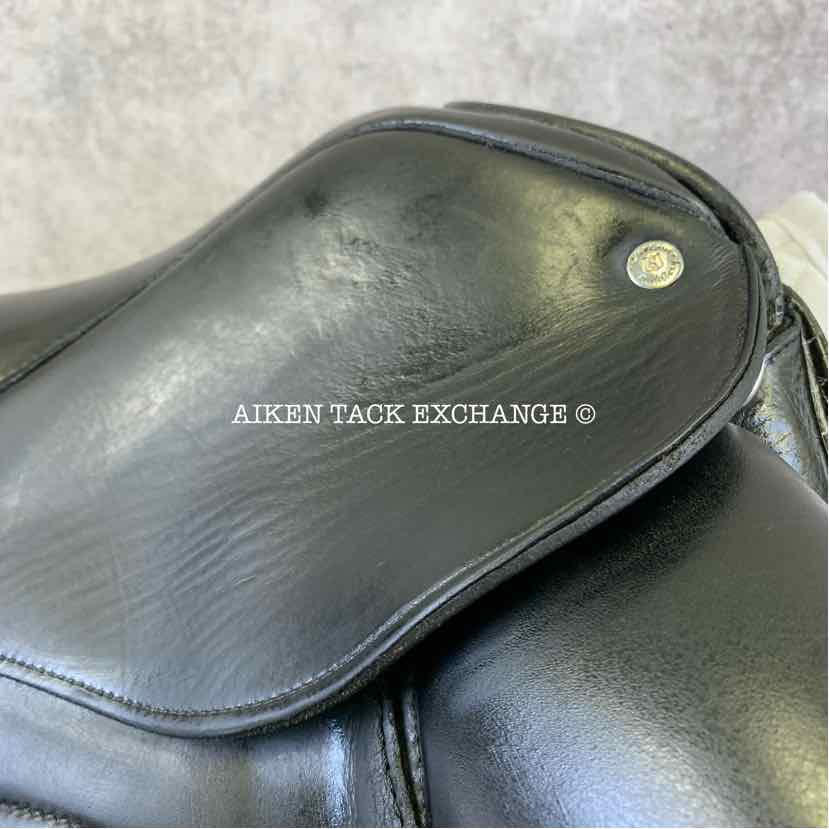 2015 Custom Saddlery Icon Coda Monoflap Dressage Saddle, 17.5" Seat, Adjustable Tree, Wool Flocked Hybrid Panels