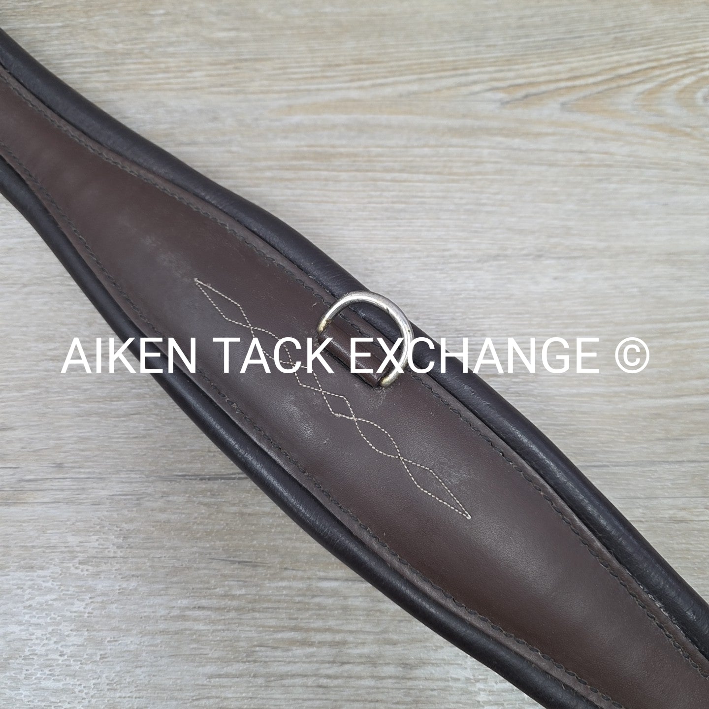 Stubben Leather Girth with Double End Elastic, Brown, 47" (120 cm)