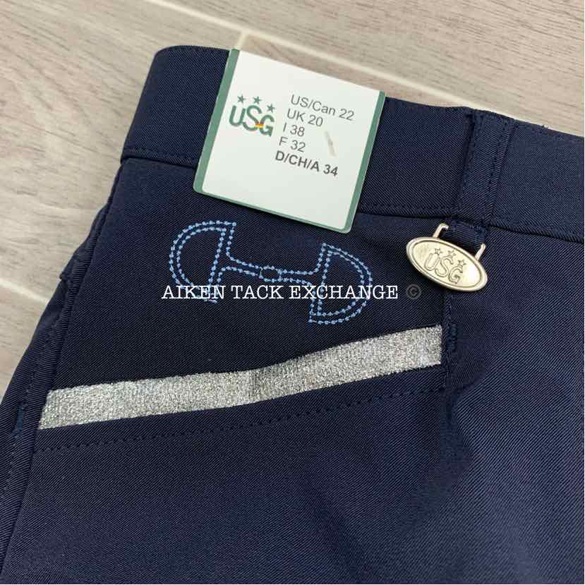 KL Select USG "Meghan" Silicone Full Seat Breeches, Size 22