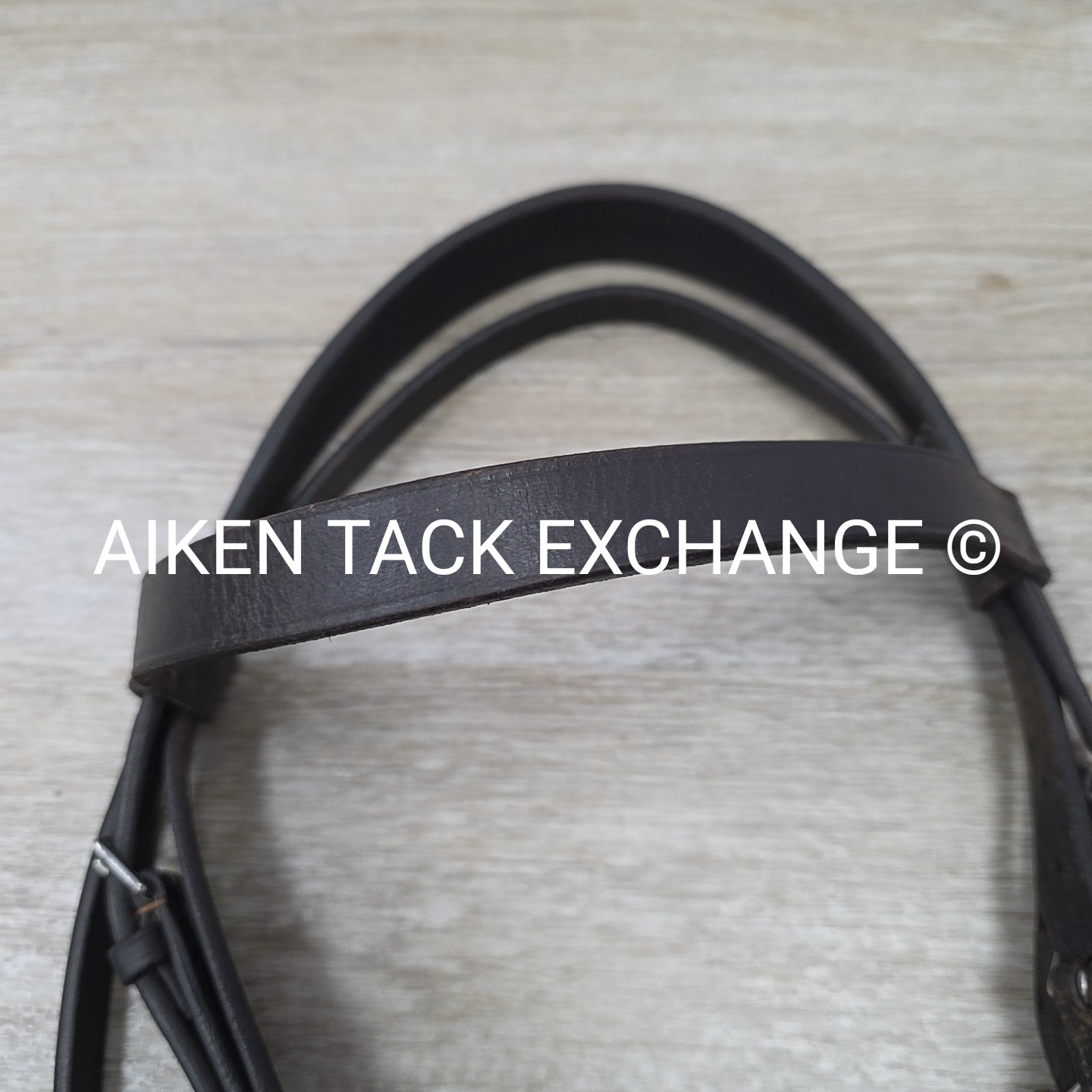 Bobby's English Tack Heavy Duty Flat Hunt Bridle with Laced Reins, Brown, Size F