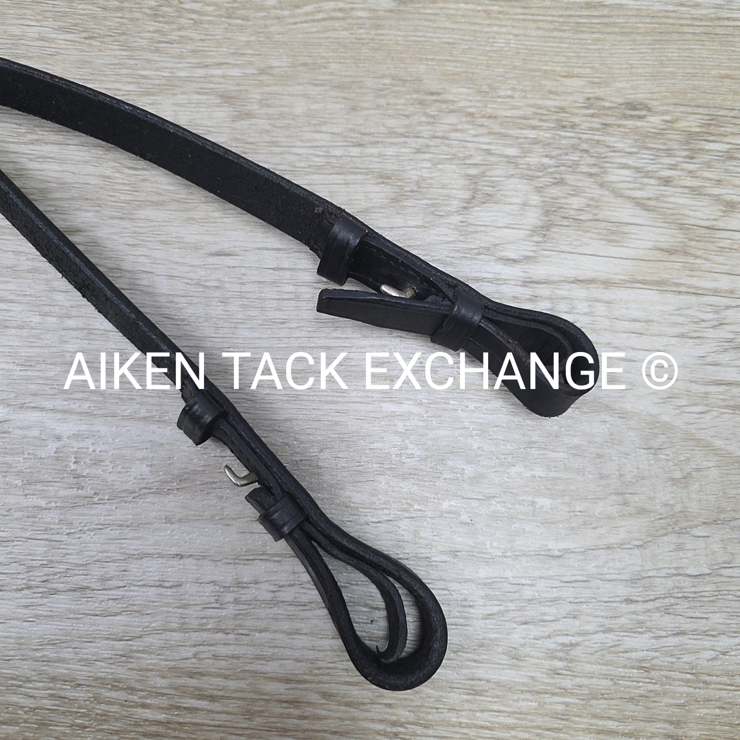 Flat Laced Reins, Black, 54"
