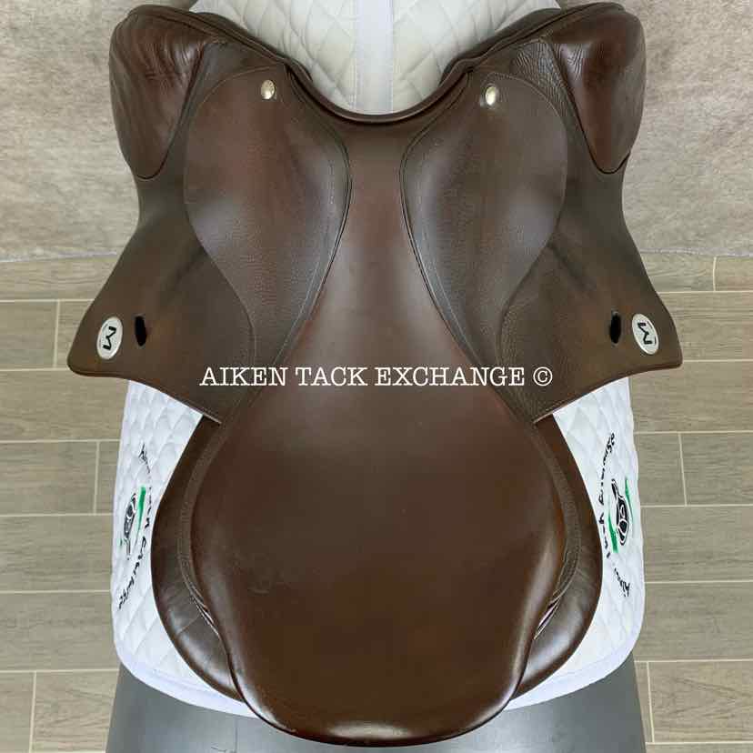 **SOLD** 2014 Meyer Act 1 Close Contact Jump Saddle, 17" Seat (Semi-Deep), Medium Tree, 4 Flap (Regular), Foam Panels