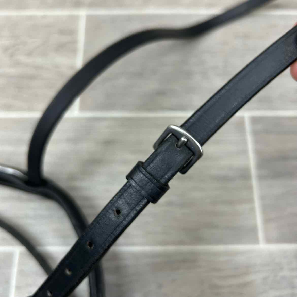 Padded Plain Rashed Flash Noseband, Black & Silver, Oversize