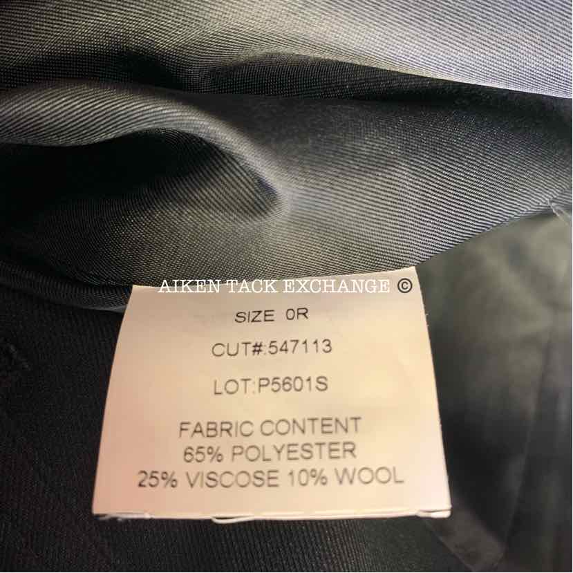 RJ Classics Essential Collection Dressage Show Coat, Size 0 R