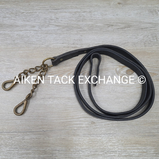 Nunn Finer Newmarket Leather Lead Shank, Black