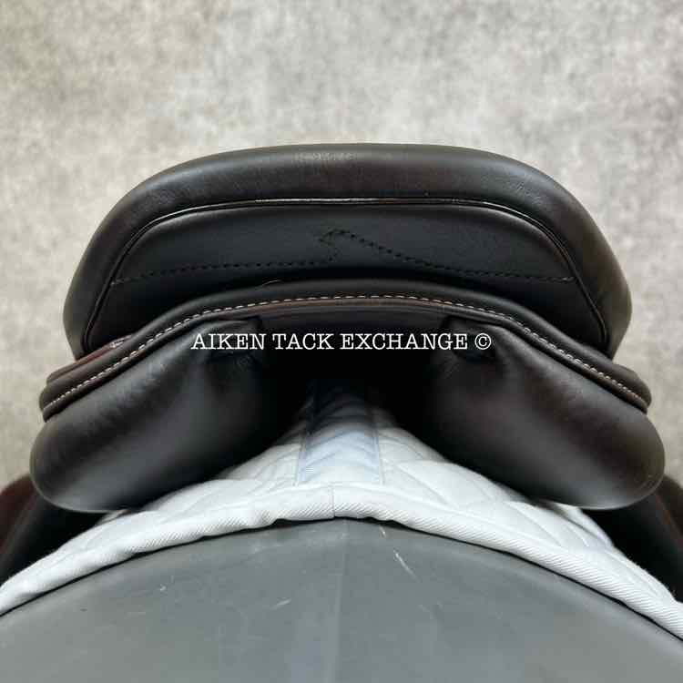 **SOLD** 2021 Prestige Passion K Monoflap Jump Saddle, 17" Seat, 34 Tree - MW, Wool Flocked Panels