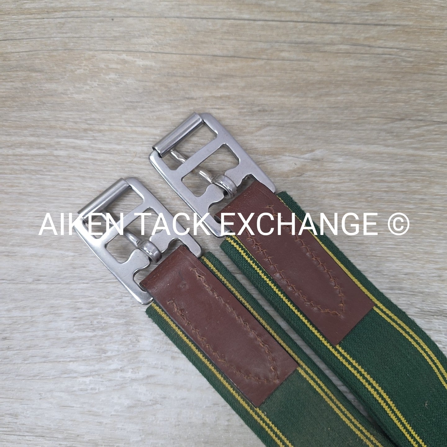 Leather Girth with Single End Elastic, Brown, 38"