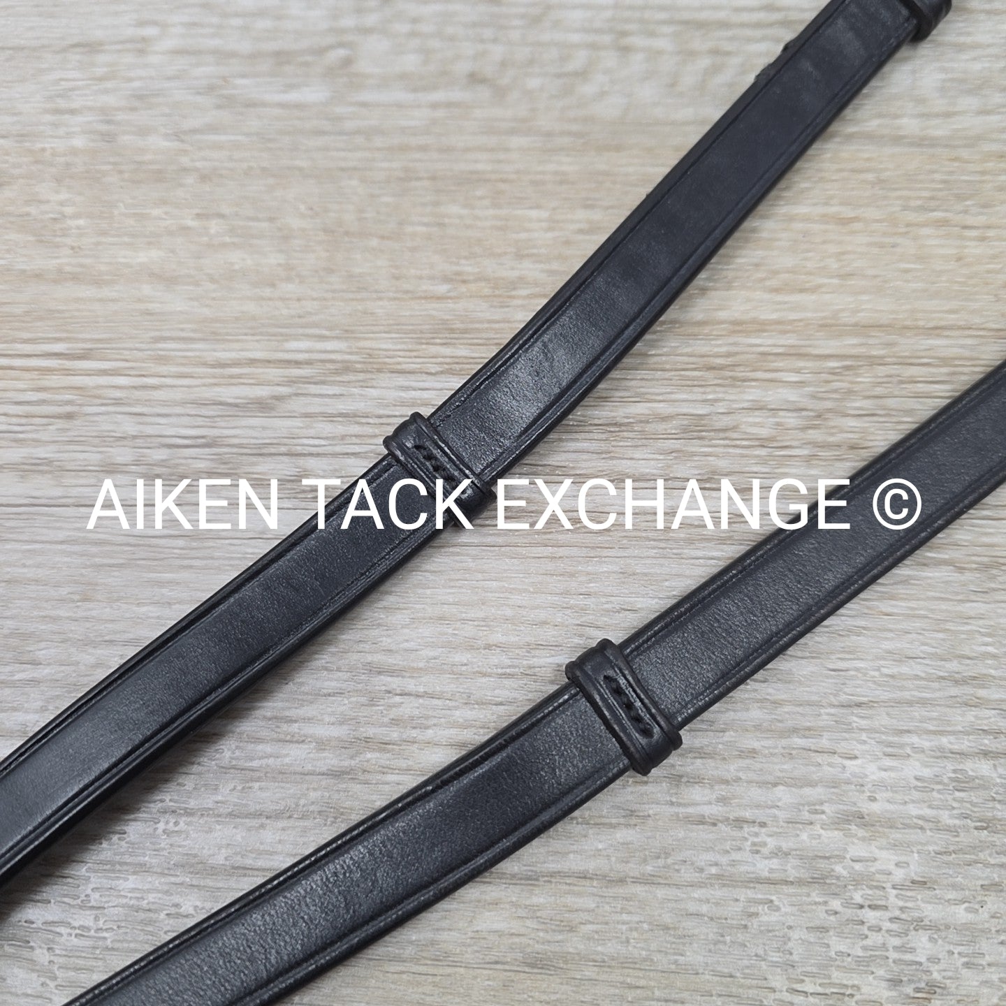 Bobby's English Tack Leather Reins with Hand Stops, Black, 54"