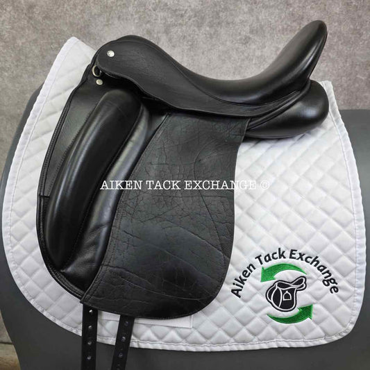 **SOLD** 2011 Custom Saddlery Wolfgang Solo Dressage Saddle, 17" Seat, Adjustable Tree, Wool Flocked Panels