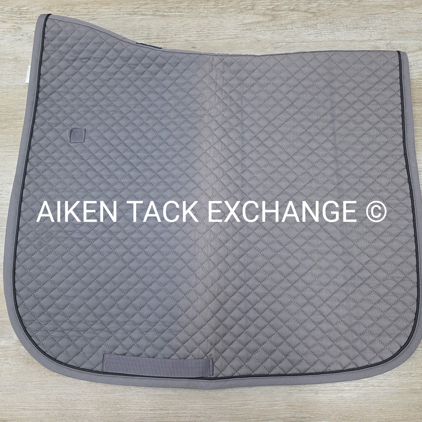 Dover Saddlery Dressage Saddle Pad, Grey with Black Piping