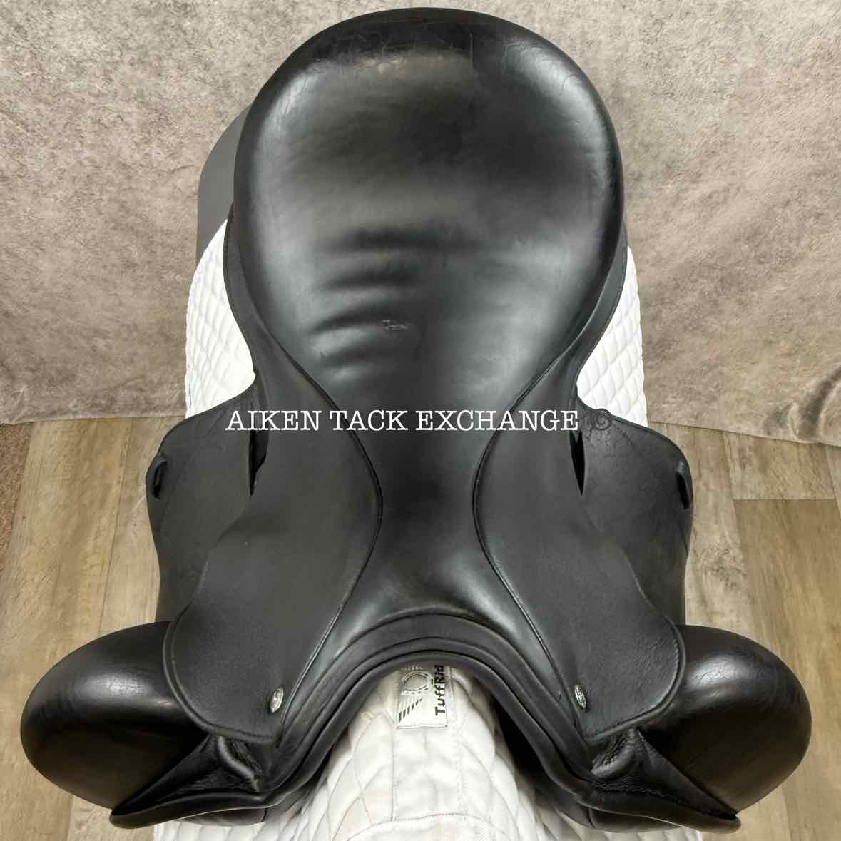 2017 Custom Saddlery Icon Flight Monoflap Dressage Saddle, 17" Seat, Adjustable Tree, Wool Flocked Panels