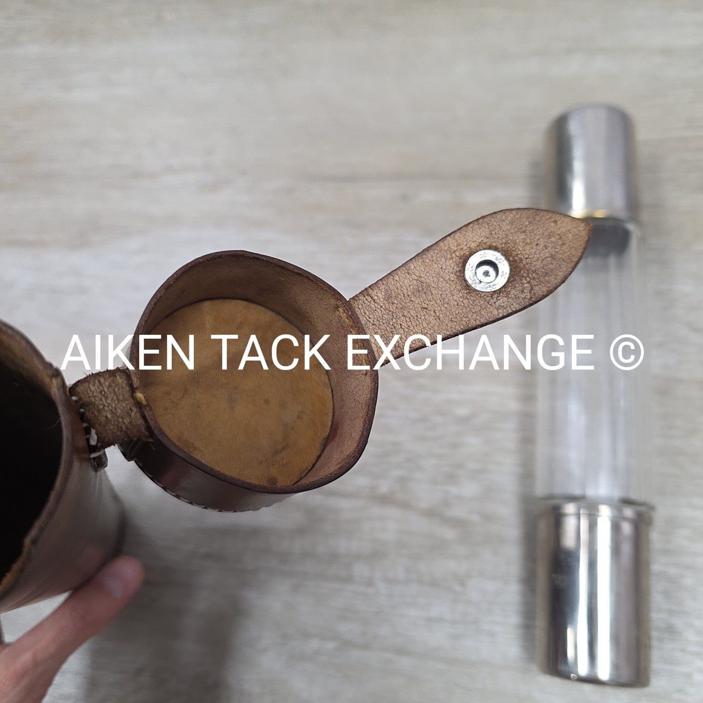 Antique Travel Flask with Leather Case, Made in Germany