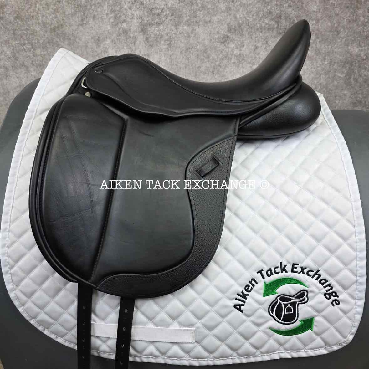 Gullikson Jerger-Genser Dressage Saddle, 17.5" Seat, Extra Short Flap, Wide Tree, Wool Flocked Panels