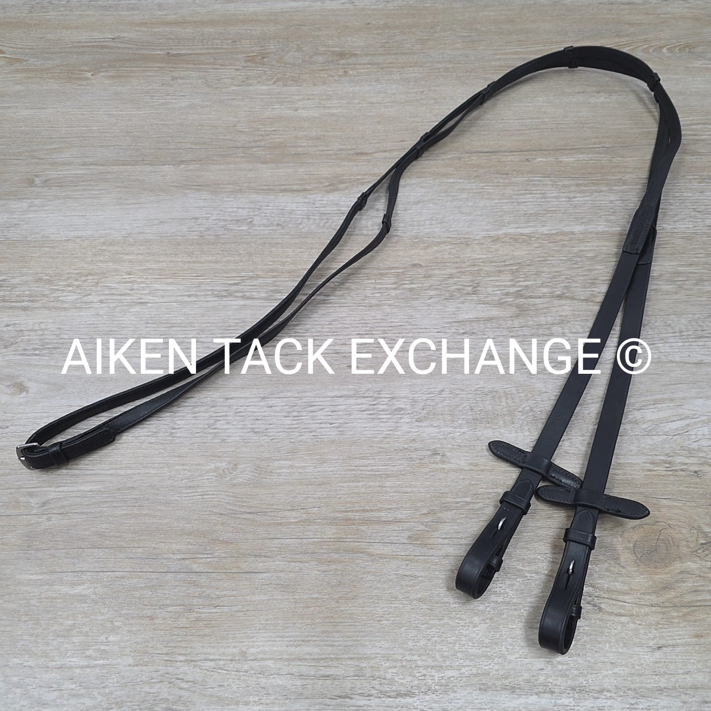 Passier Leather Reins with Hand Stops, Black, 55"