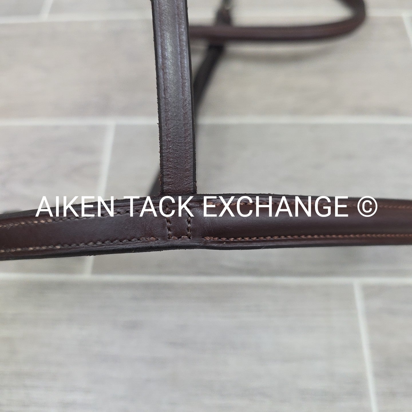 Plain Raised Noseband with Matching Browband, Brown, Size Full