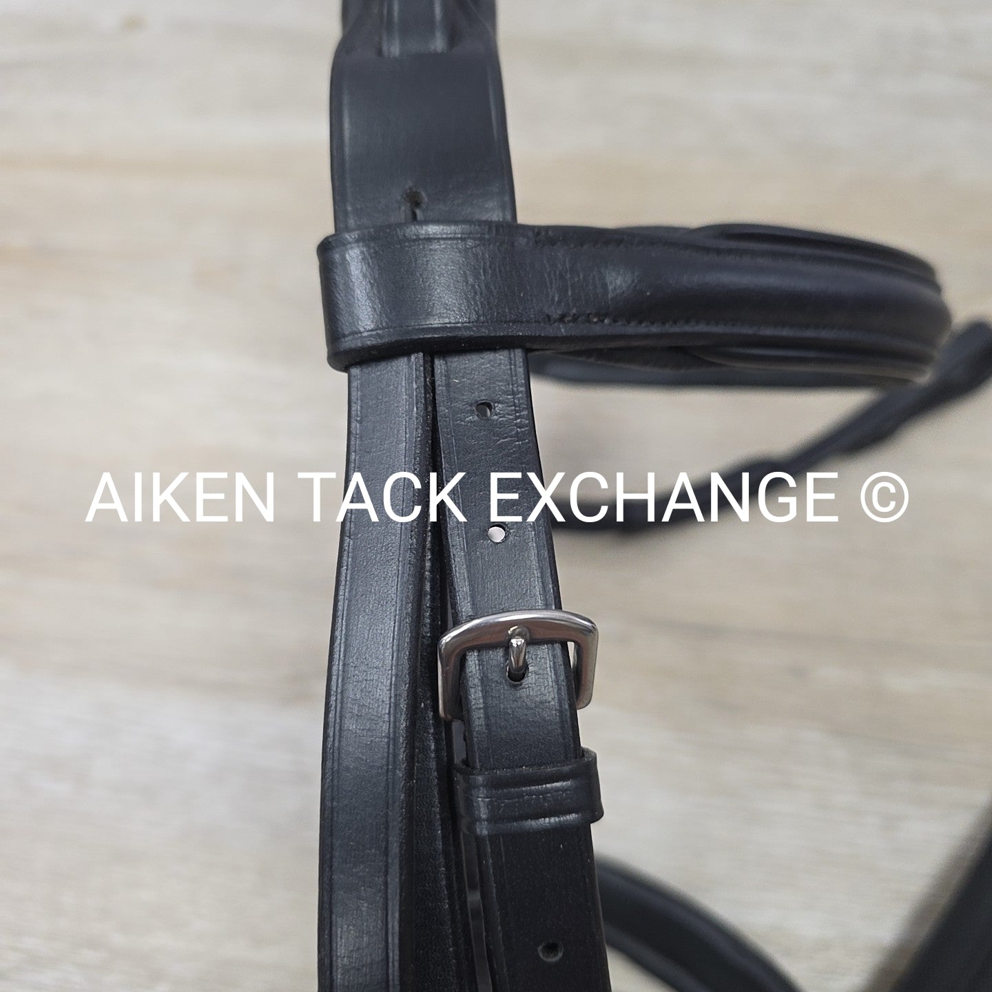 Dover Saddlery Flash Dressage Bridle with Rubber Web Reins, Black, Size Full