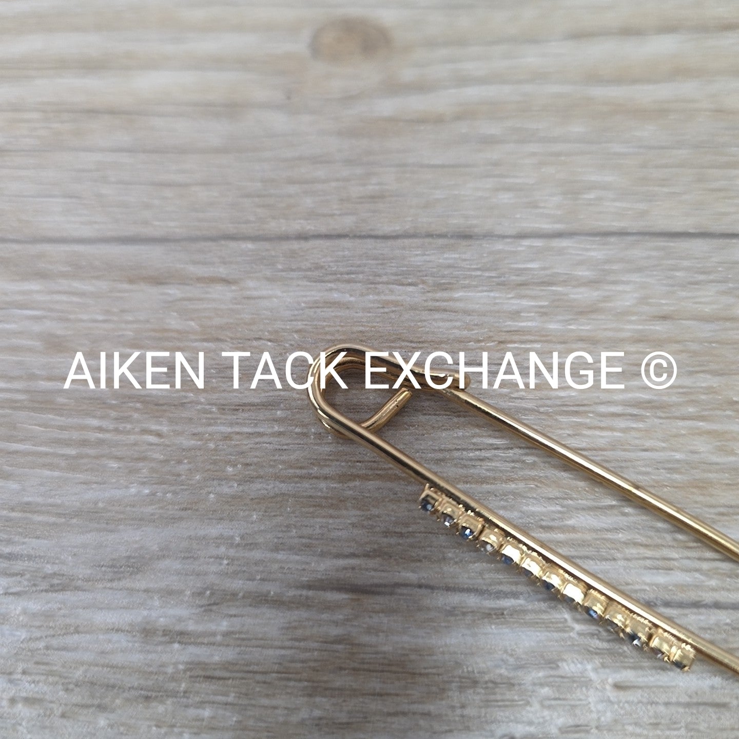 Stock Pin, Gold with White & Blue Bling