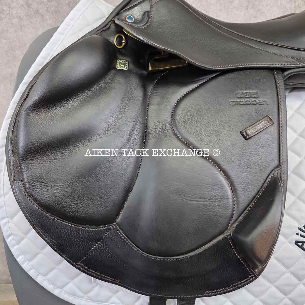 Stubben Zaria Optimum Monoflap Jump Saddle, 17.5" Seat with Biomex, 30cm Tree - MW, Wool Flocked Panels