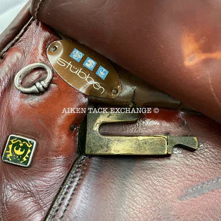 **SOLD** Stubben Edelweiss NT Deluxe Close Contact Jump Saddle, 17" Seat, 29 cm Tree - M/MW, Wool Flocked Panels