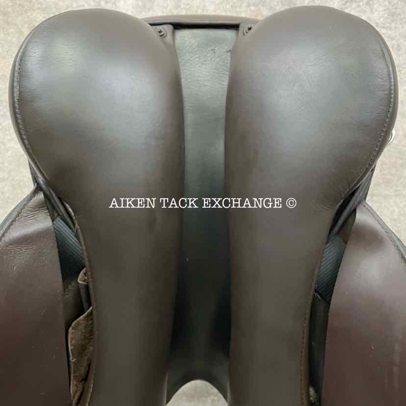 2014 Custom Saddlery Monte Carlo Monoflap Jump Saddle, 17" Seat, Forward Flap, Adjustable Tree, Wool Flocked Panels