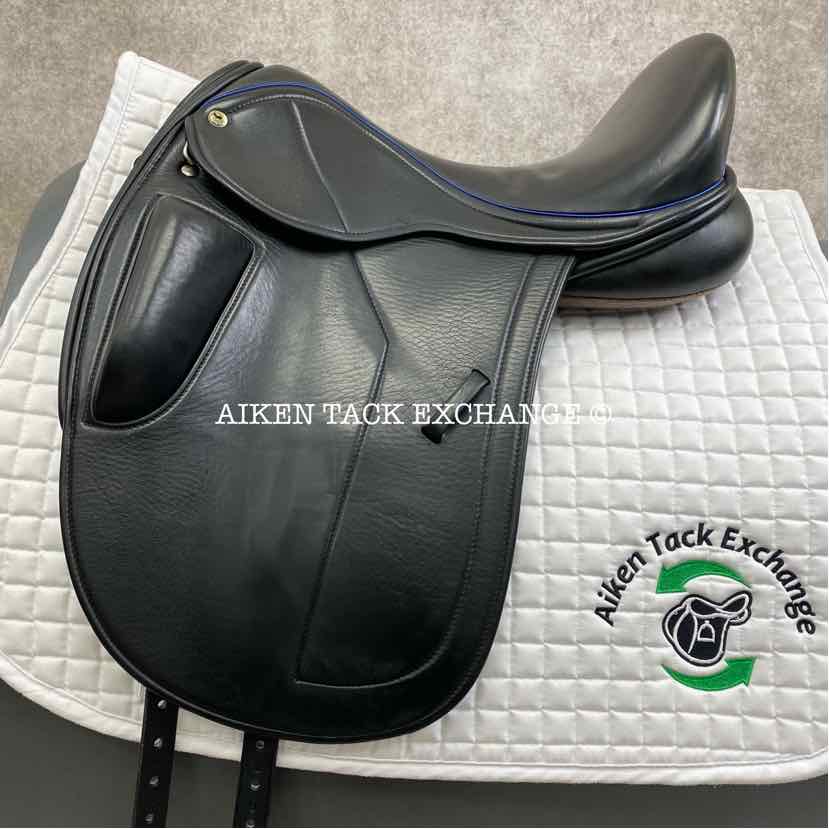 **SOLD** 2015 Black Country Carlow Dressage Saddle, 17.5" Seat, Medium Wide Tree, Wool Flocked Serge Panels