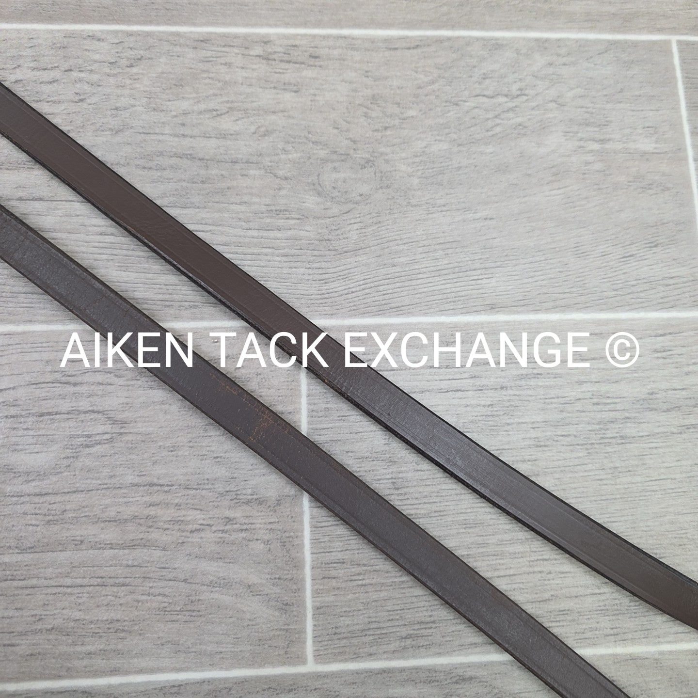 Plain Flat Leather Reins, Brown, 55"