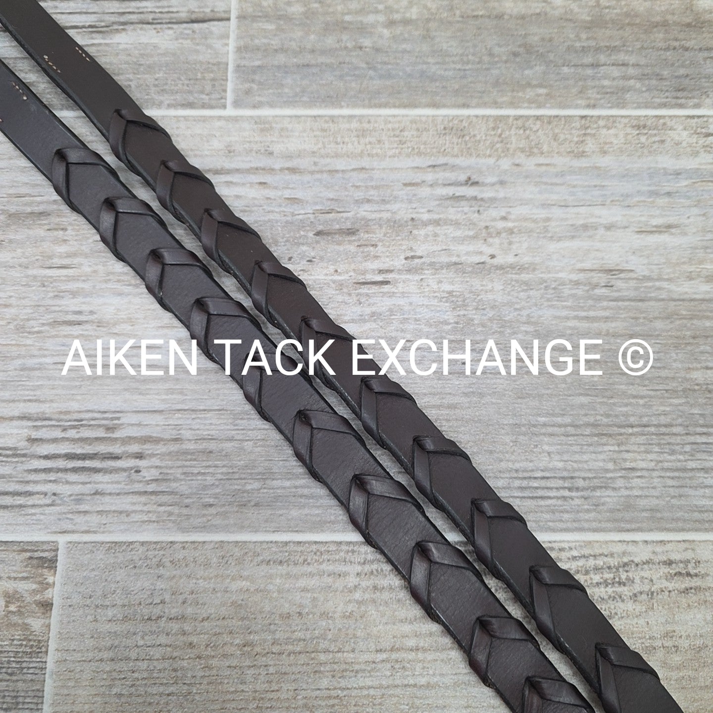Flat Laced Reins, Brown, 62"
