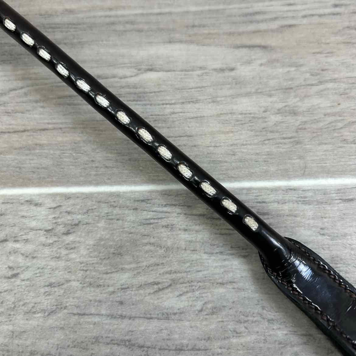 Penelope Patent with Stitching Rolled Browband, Brown, Size Full