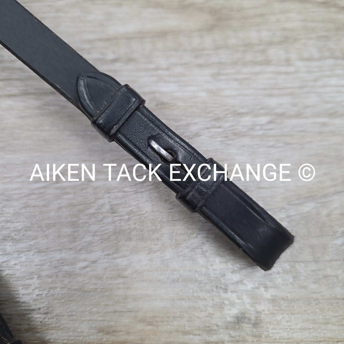 Leather Reins with Hand Stops, Black, Size Full