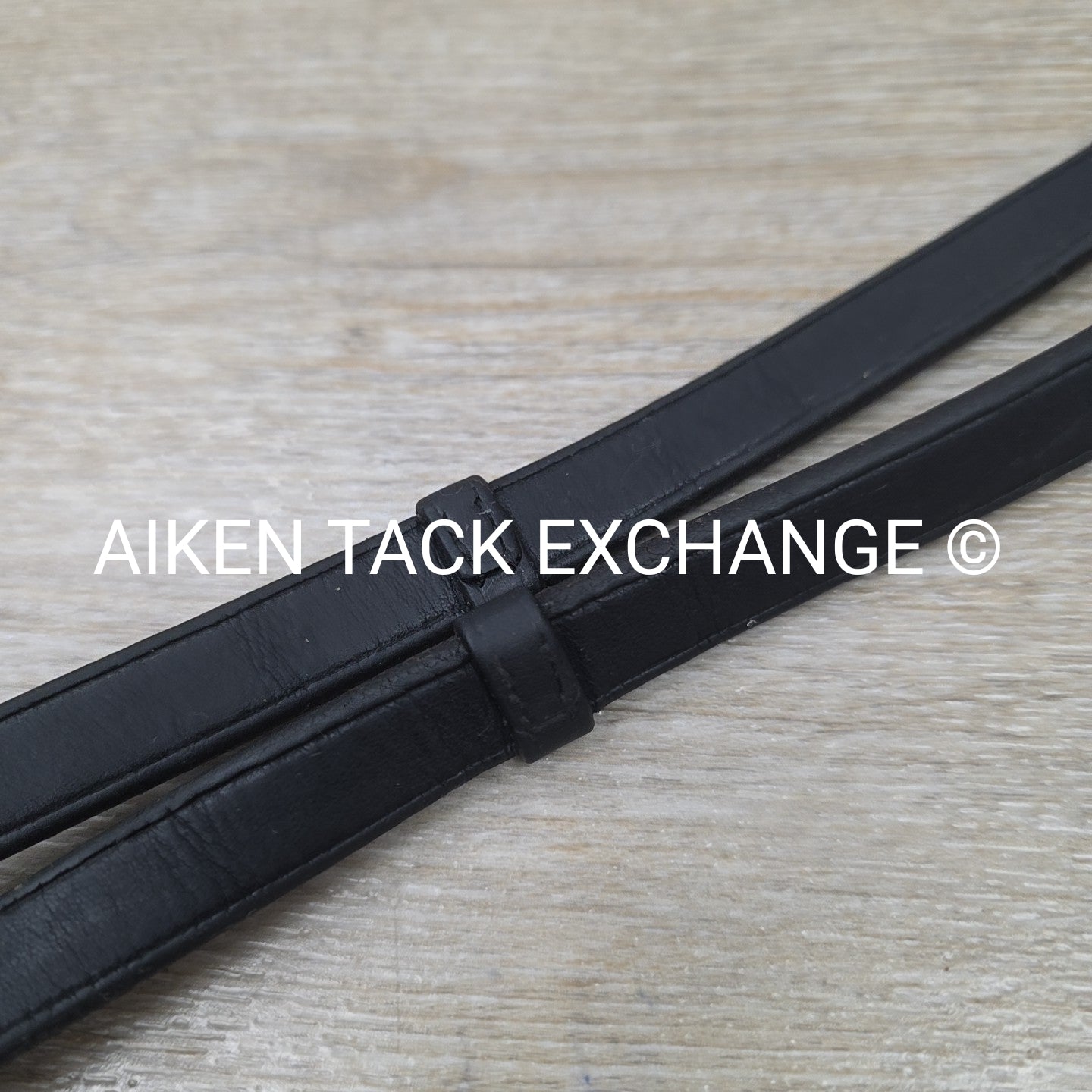 Leather Reins with Hand Stops, Black, 60"
