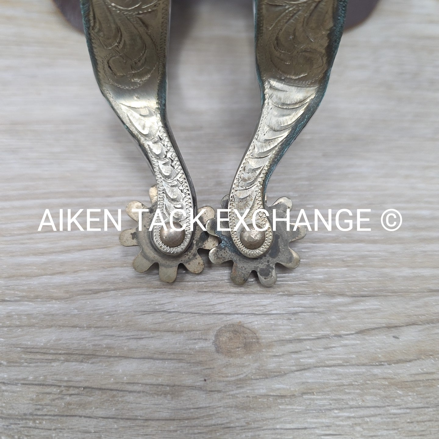 Engraved Western Spurs with Straps