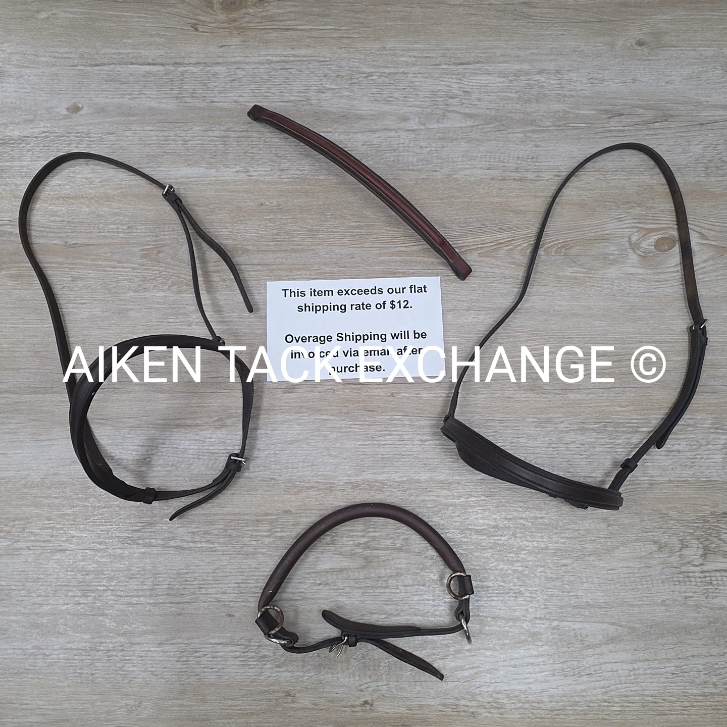 BARGAIN BUNDLE: 2 Plain Raised Nosebands, Size Full, Tory Leather Bitless Noseba