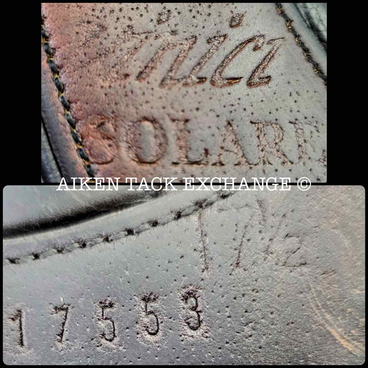 **On Trial** 2014 Black Country Solare Vinici Monoflap Jump Saddle, 17.5" Seat, Medium Wide Tree, Wool Flocked Panels