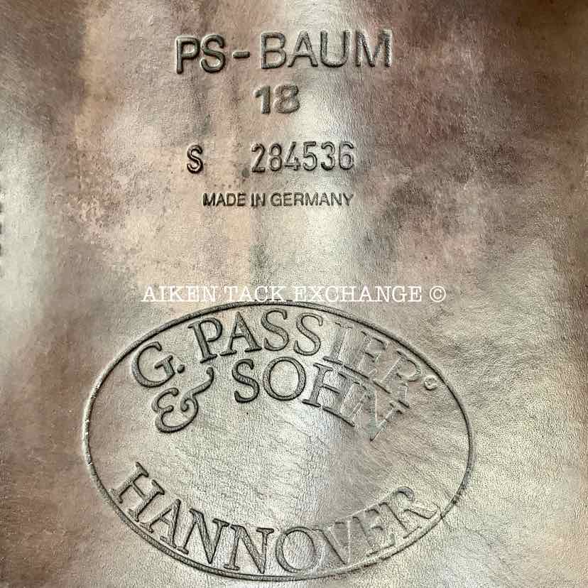2004 Passier PS-BAUM PSL-S All Purpose Saddle, 18" Seat, Medium Tree, Wool Flocked Panels