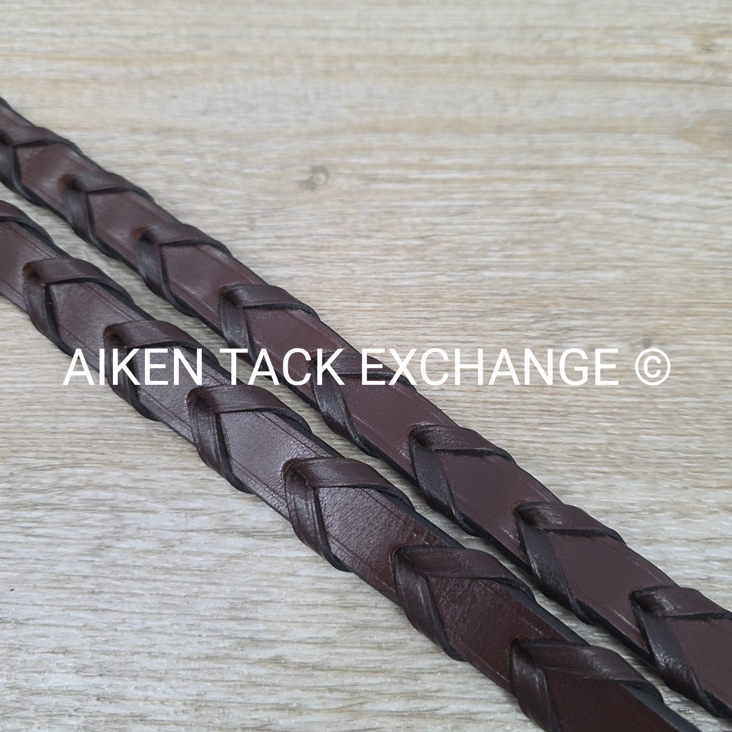 KL Select Red Barn Round Raised Fancy Stitch Laced Reins, Brown, Size Full