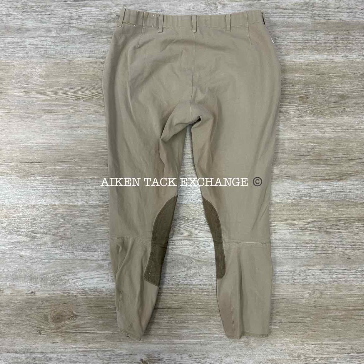 Tailored Sportsman Side Zip Knee Patch Breeches, Size 32