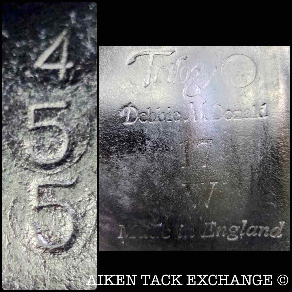 Trilogy Debbie McDonald Dressage Saddle, 17" Seat, Wide Tree, Wool Flocked Panels