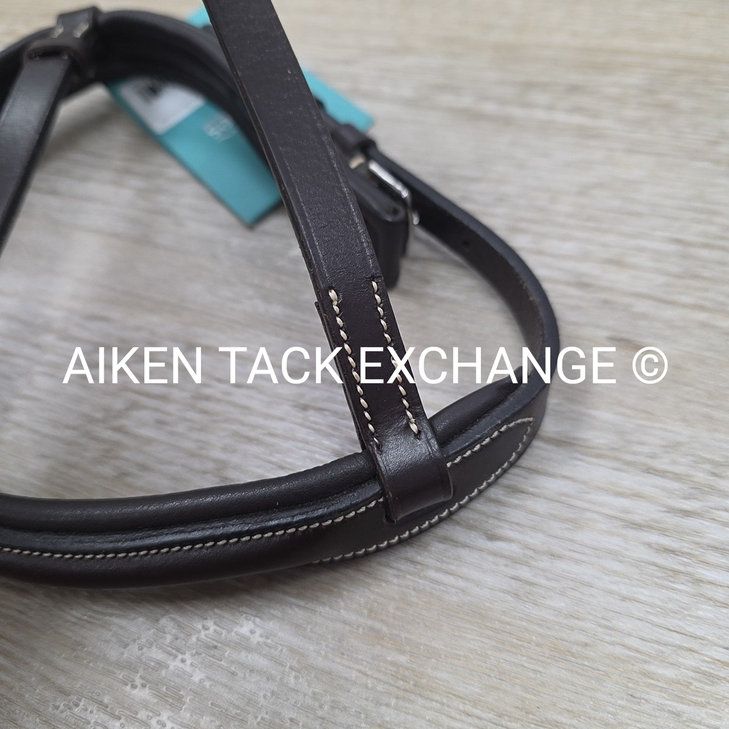 Shires Avignon Fancy Stitch Noseband for Monocrown Bridle, Brown, Size Cob