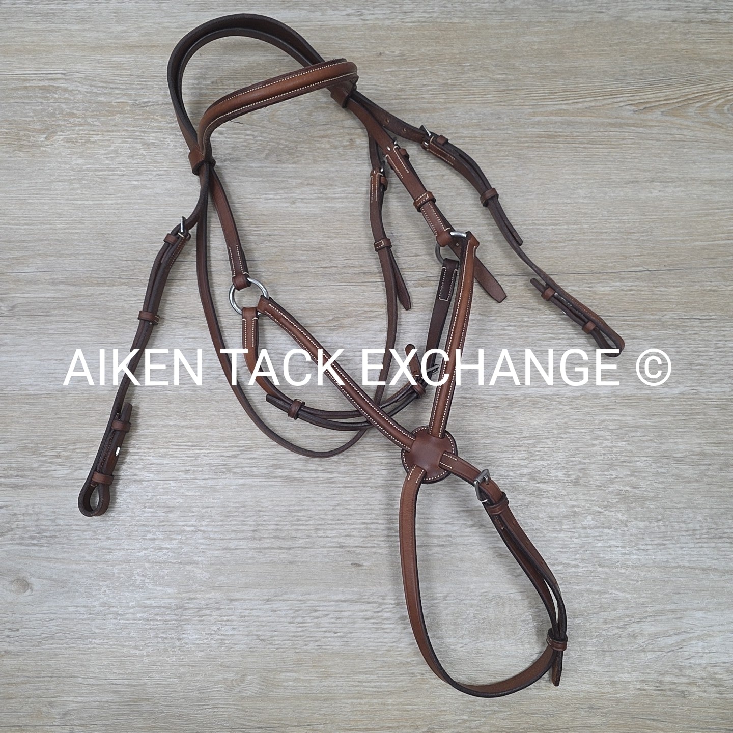 Dover Saddlery Circuit Plain Raised Figure 8 Bridle, No Reins, Size Full